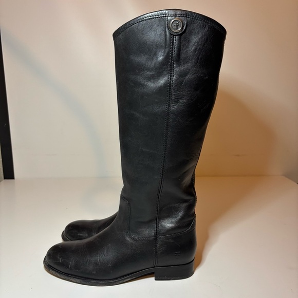FRYE Boots Melissa 2 Button Black #3475447 Size 6.5 B Women’s 15” Riding Boots - Picture 2 of 11
